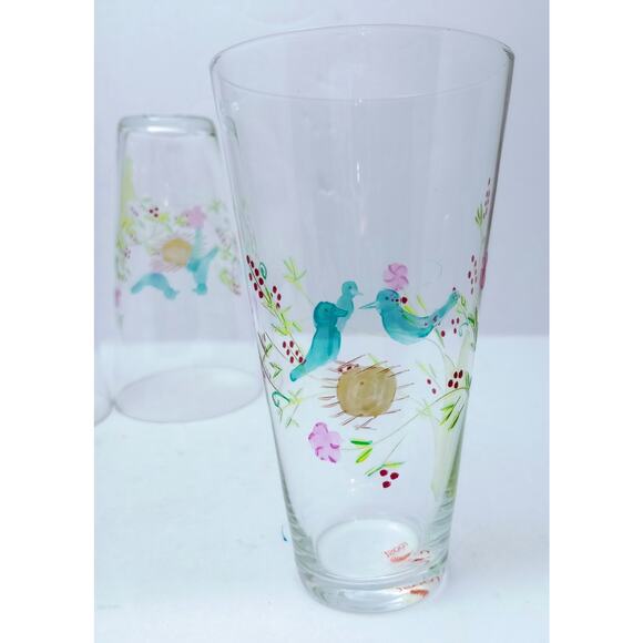 Roost San Francisco Etched Bird On Nest Set Of 4 Tumblers B - Picture 5 of 6